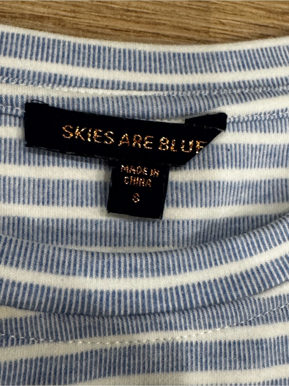 Skies Are Blue Blue & White Stripe Flutter Sleeve Shift Dress Size Small - Picture 5 of 5